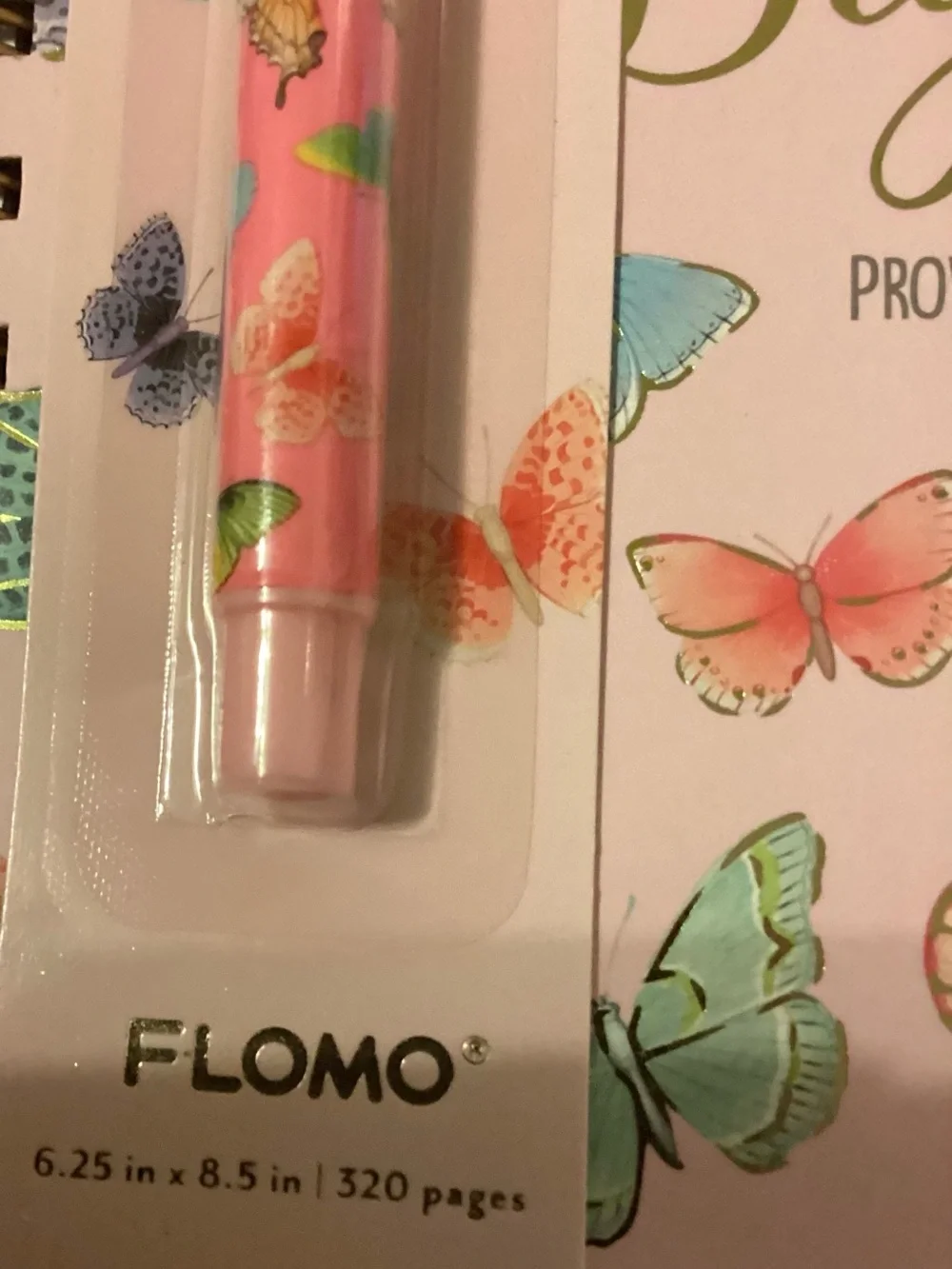Pink Butterfly Ruled Journal with Pen - Prov 31:25 Strength & Dignity